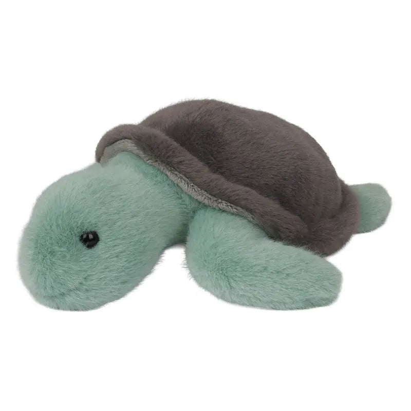 The Wilberry Water Wonders Turtle Soft Toy features a light green body, dark gray shell, and small black eyes in a cuddly design—perfect as a baby’s soft companion.