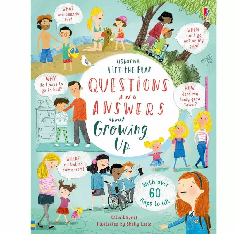 Usborne Lift-the-flap Questions and Answers about Growing Up and Puberty.