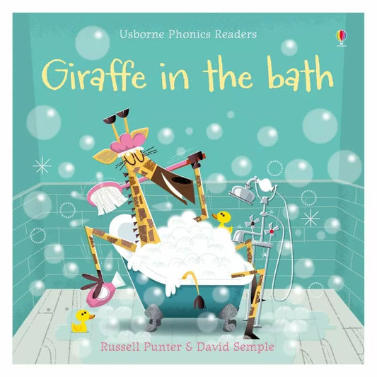 Usborne Phonics Readers: Giraffe in the bath in the bath.