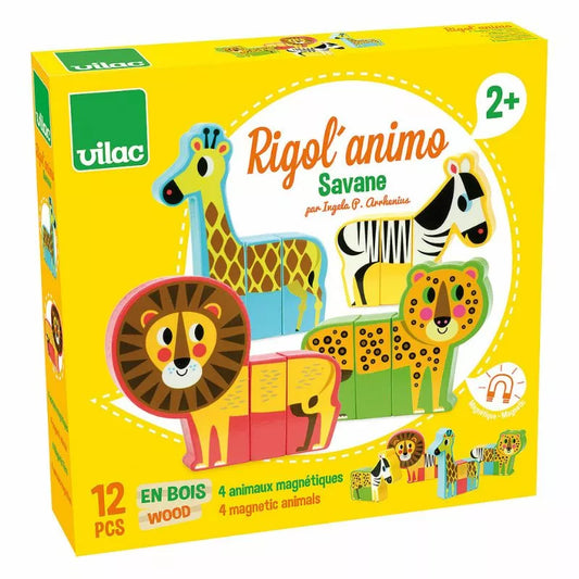a box with the Vilac Magnetic Savannah Animals Set.