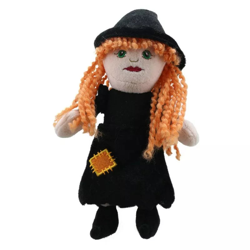 A Finger Puppet Witch, sized for children or adults’ fingers. Soft padded body, with realistic colours.