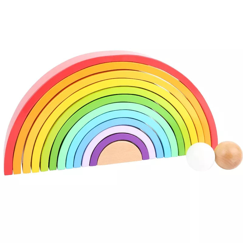 A Rainbow Wooden Puzzle XL with a white background.