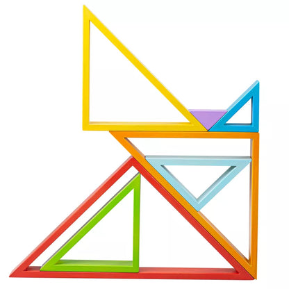A Bigjigs Wooden Stacking Triangle set is shown against a white background.