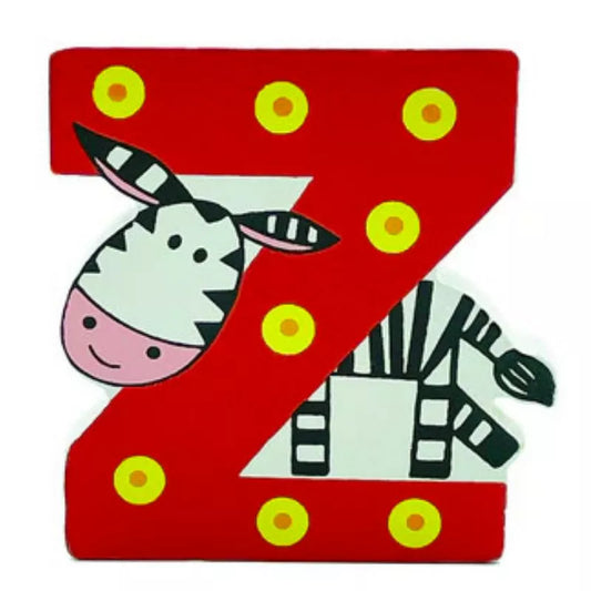 A picture of a zebra on a Wooden Letter Animal – Z.