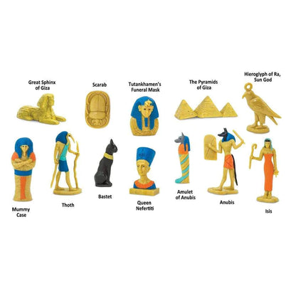 A group of TOOBS® Figurines Ancient Egypt with Egyptian symbols.