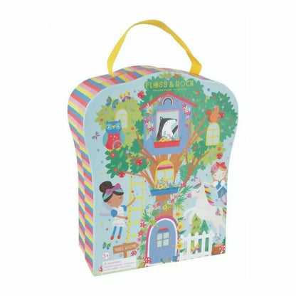 A Floss & Rock Rainbow Fairy Playbox that has a picture of a house on it.