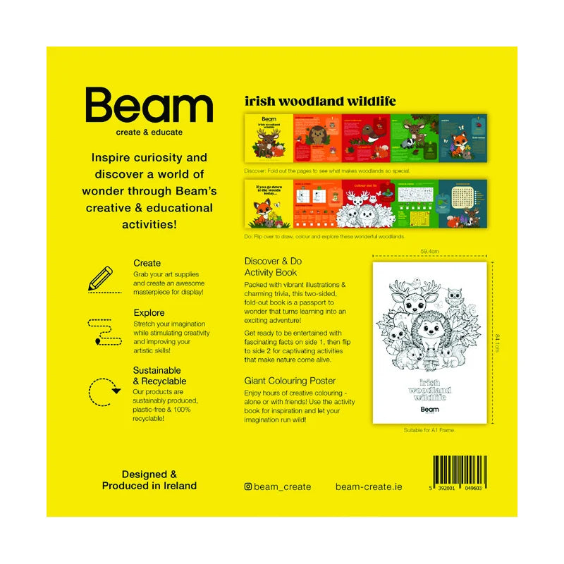Irish Woodland Wildlife - Activity Book & Giant Colouring Poster