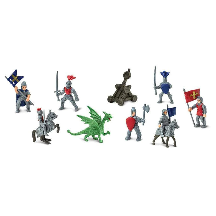 A group of TOOBS® Figurines Knights & Dragons on a white background.