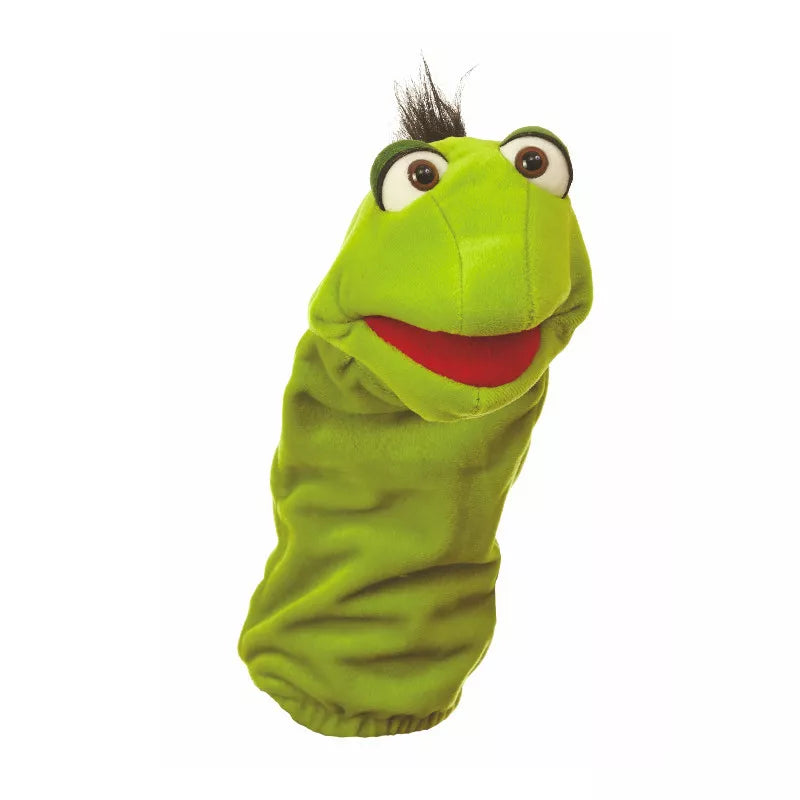 Living Puppets Herbert Glove Puppet, a green stuffed animal with a long nose.