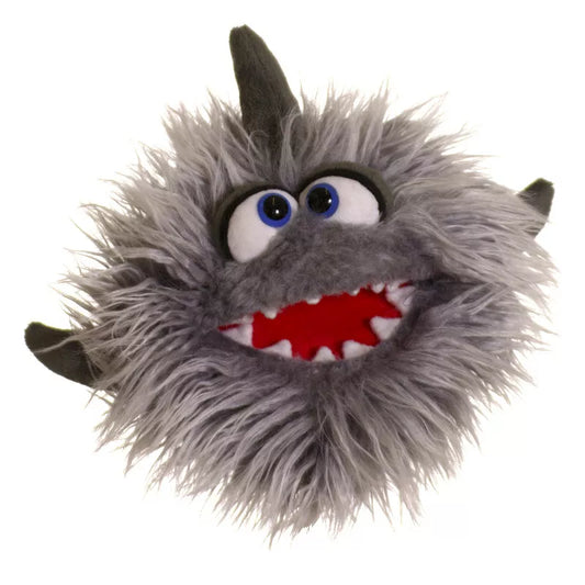 A Living Puppets Monster Hand Puppet Kleiner with big eyes and a mouth.