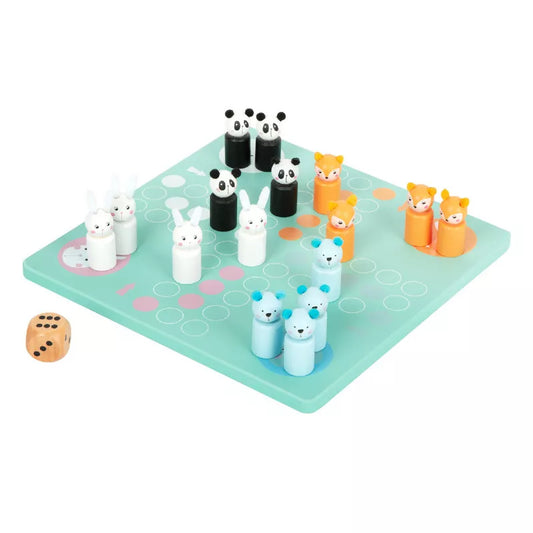 A Pastel Ludo Game with a bunch of animals on it.