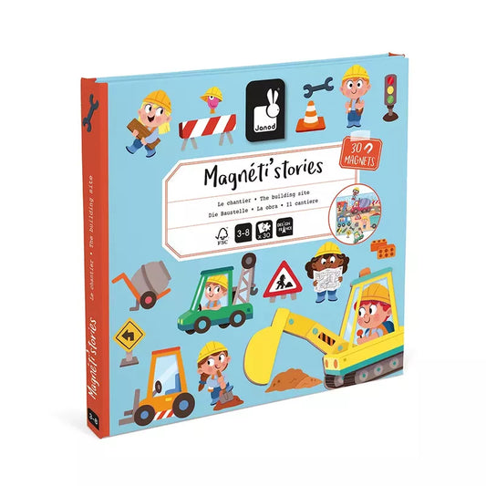 Janod Magneti'stories The Building Site: creative play and educational building-themed magnet set for kids.