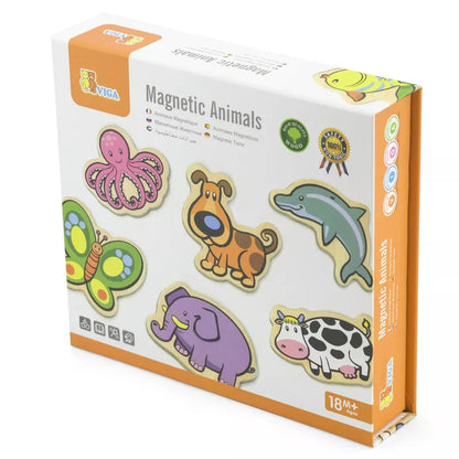 A box of New Classic Toys Magnetic Animals - 20 pieces on a white background.