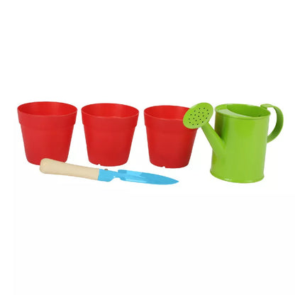 A Plant and Garden Set, which includes four red and green plastic cups and a shovel.
