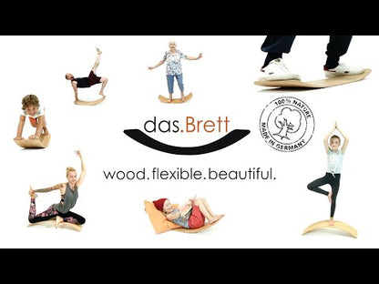 das.Brett Bouncy Wooden Balance Board Lacquered with Cork Bottom-side Cladding