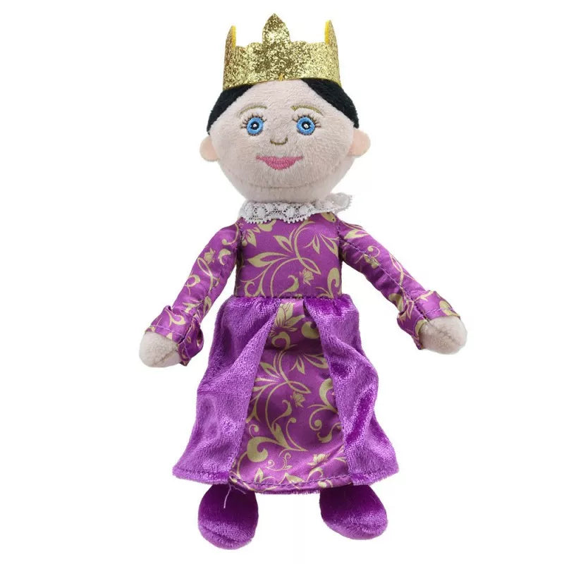 A Finger Puppet Queen, sized for children or adults’ fingers. Soft padded body, with realistic colours.