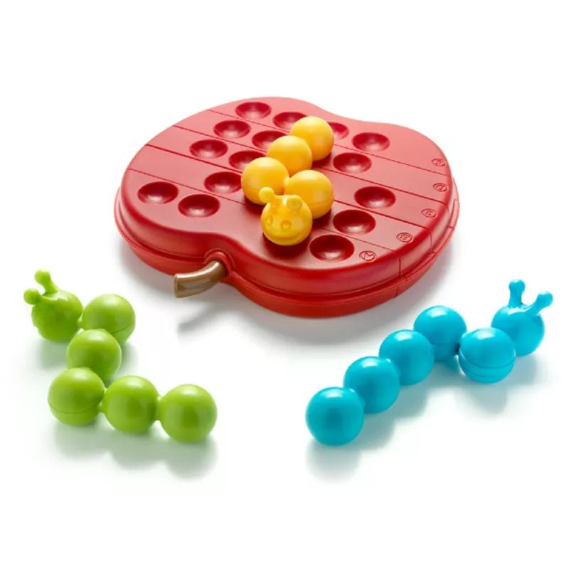 a set of SmartGames Apple Twist that include a red apple and a green apple.