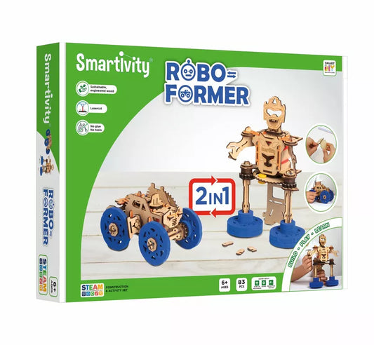 Smartivity STEM Construction Roboformer is a versatile 2 in 1 toy that combines construction and STEAM concepts. This innovative robot-building set allows kids to unleash their creativity while learning about various engineering.