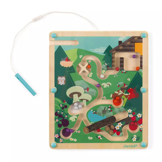 A Janod Forest Magnetic Maze with a house and a garden.