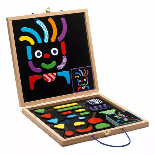A Djeco Boxed Set Geobonhomme with a painting inside of it.