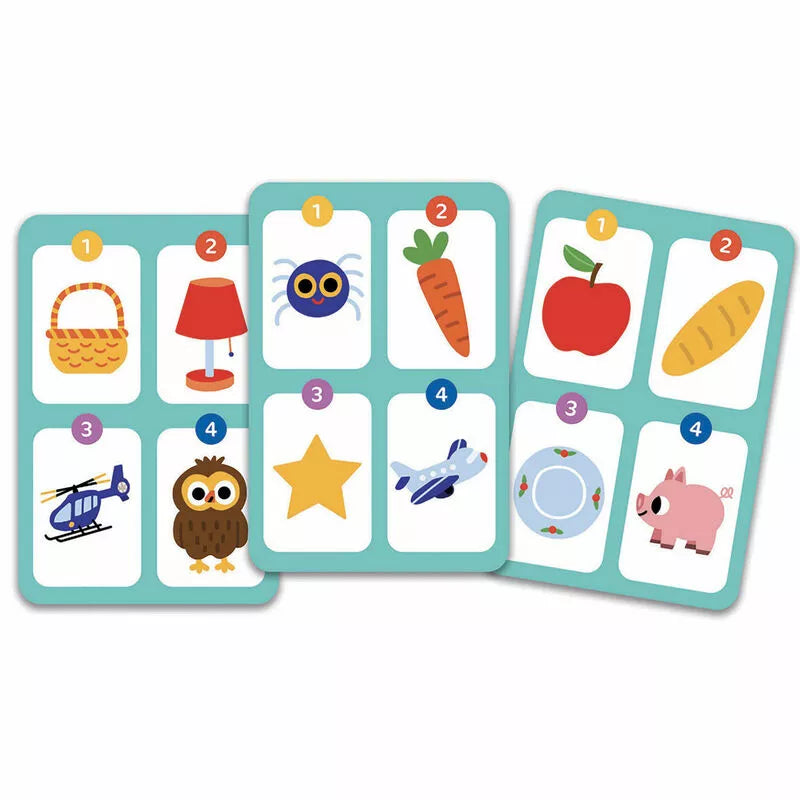 A set of Djeco Playing Cards MotaMo Junior with pictures of animals.