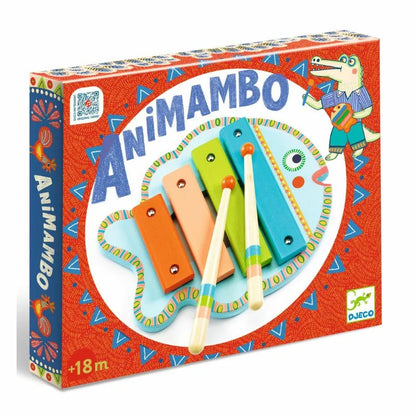A Djeco Animambo Xylophone with an animal on it.