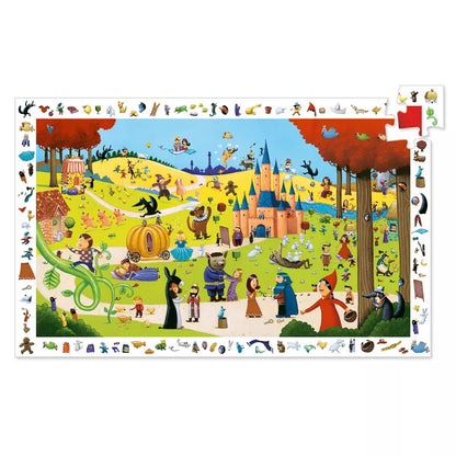 A Djeco Puzzle Tales - 54 pcs of a park with many people.