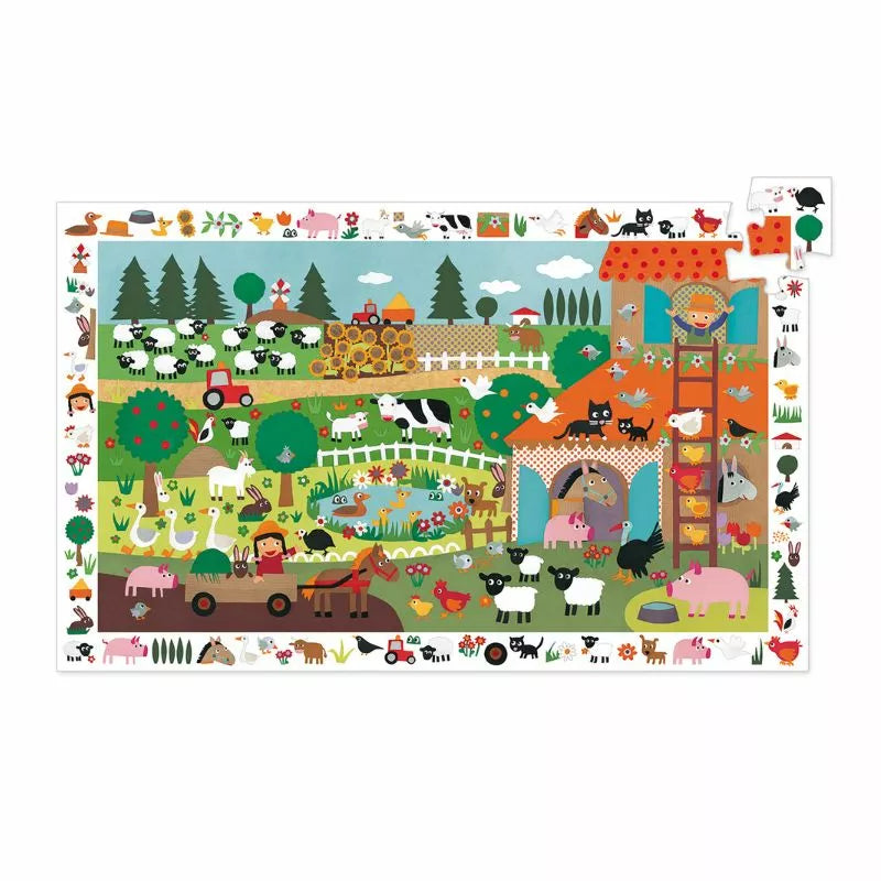 A picture of a Djeco Puzzle The Farm - 35 pcs scene with animals by Djeco.