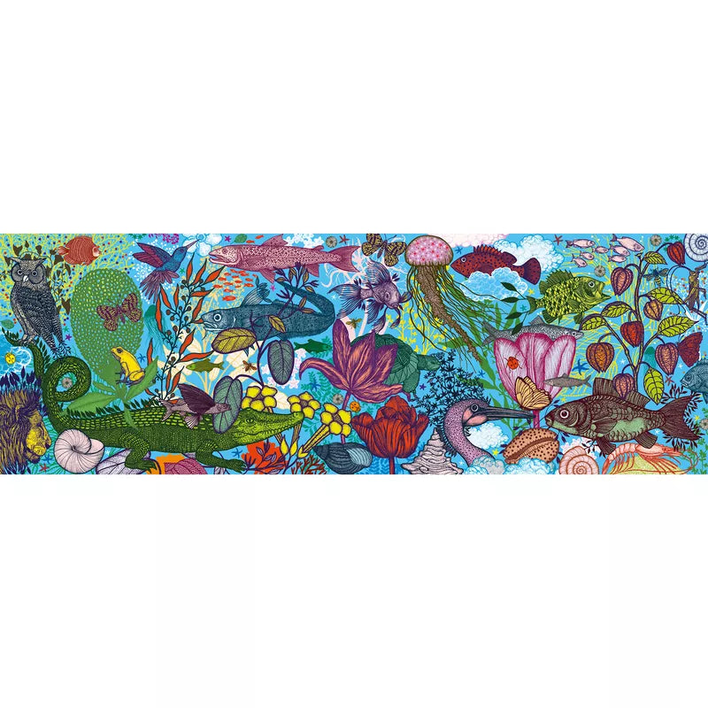 A picture of a Djeco Gallery Puzzle Land and Sea 1000 pcs painting of a sea life scene.