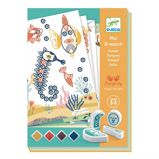 A picture of Djeco Stamps Surprising animals sea horse.