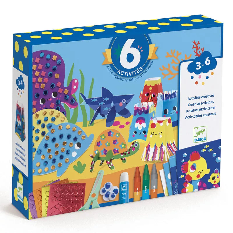 A Djeco Seaside Delights Creative Pack box with a picture of a sea life scene.