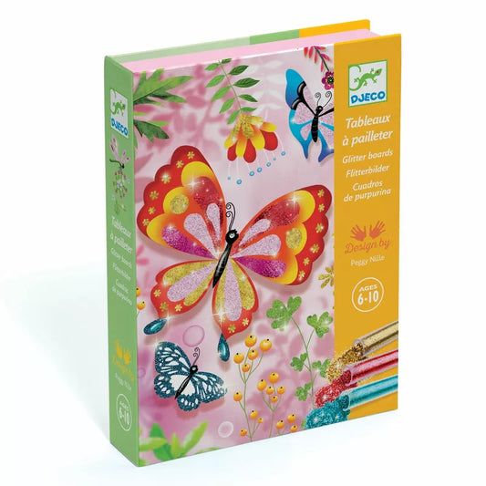 A picture of the Djeco Butterflies Glitter Boards.
