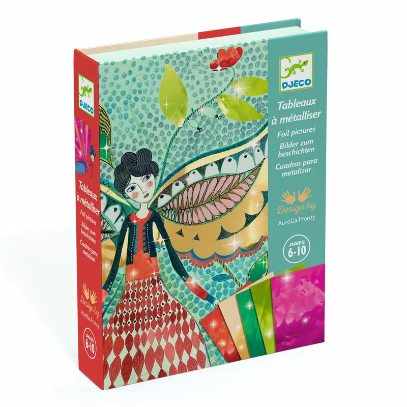 A Djeco Fireflies Foil Pictures children's book with a picture of a woman.